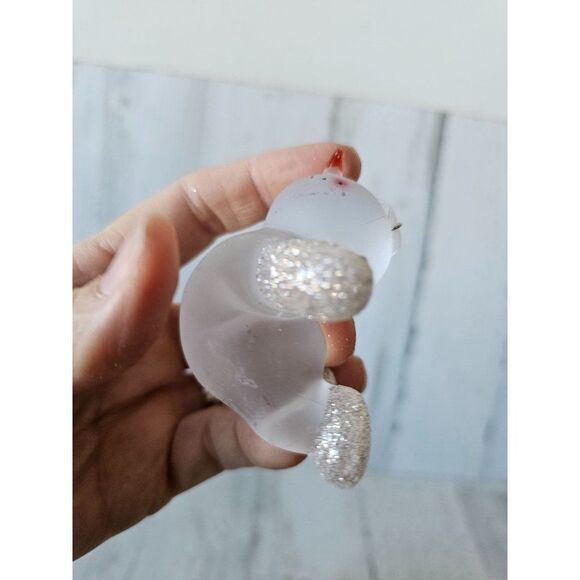 Glass snowman sparkle glitter ornament set Xmas tree - Picture 12 of 16